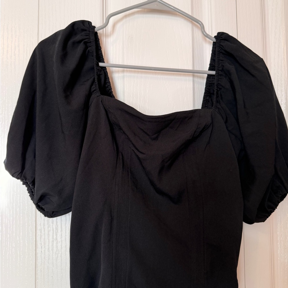 NWT - Abercrombie & Fitch Puff Sleeve Black Top